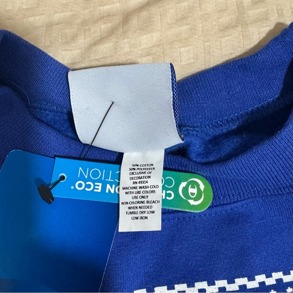 Champion Blue Crewneck Sweater NYU New York University Jewish Men’s Size Small - Picture 8 of 10